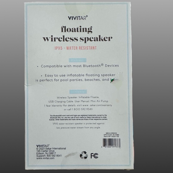 *NWT* VIVITAR Floating Wireless Speaker - Picture 2 of 2